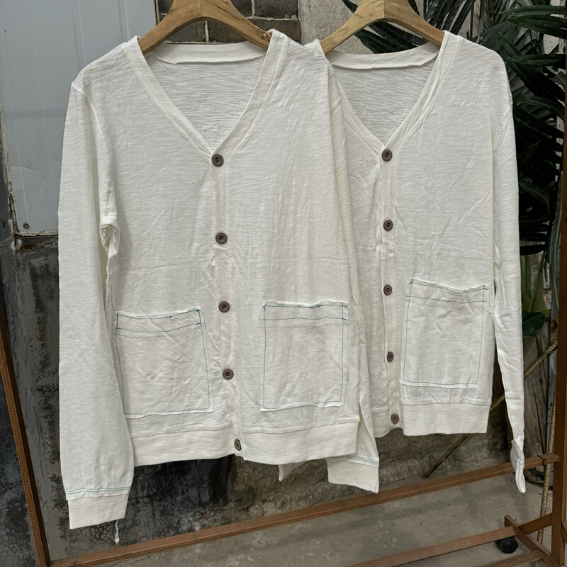 Italian Brand! Women's Bamboo Cotton Button Cardigan, Thin Knit Jacket, Sun Protection Outerwear