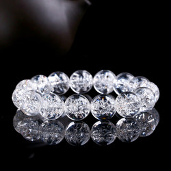 Himalayan White Crystal Bracelet 8-16mm Explosive Crystal Rainbow Natural White Crystal Single Circle Bracelet for Men and Women