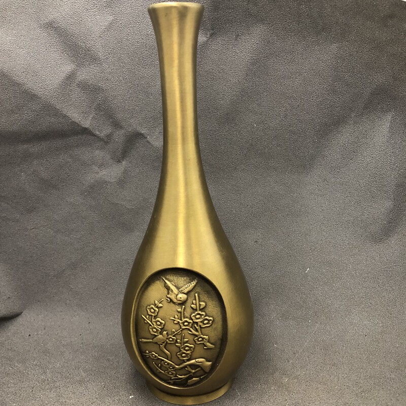 Antique Miscellaneous Vase Magpie Dengmei Bottle Home Craft Decoration Folk Object Bronze