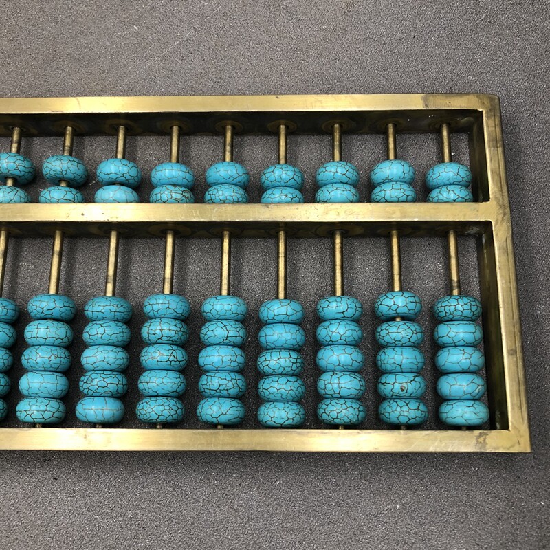 Antique and miscellaneous abacus in the third year of the Republic of China, a Wanli solid copper 13-speed home shop decoration ornament bronze ware
