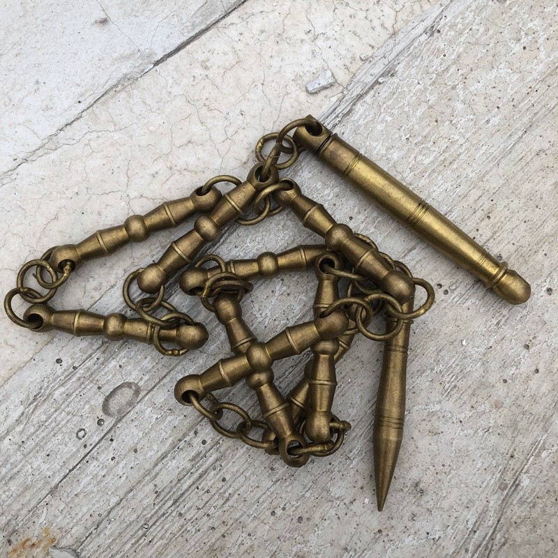 Antique Miscellaneous whip copper whip home film and television props nine whip ring antique bronze ware