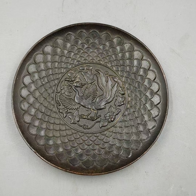 Antique Miscellaneous plates of the four Gods and Beasts of the Red Bird copper plate home craft ornaments retro copper single price