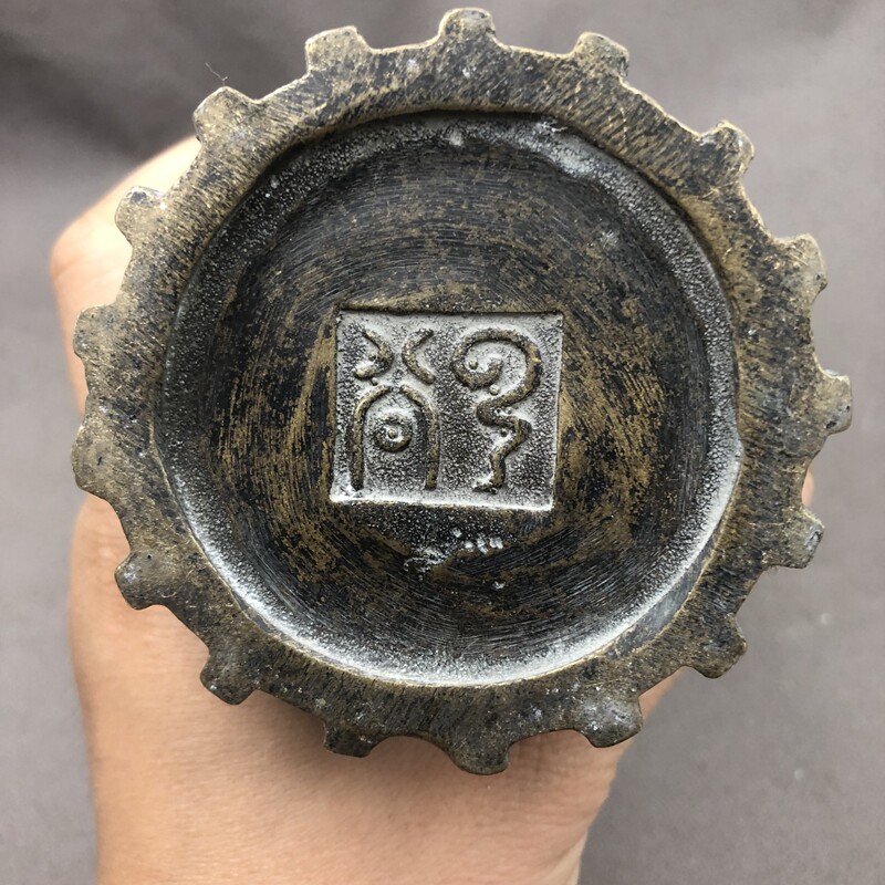 Antique Miscellaneous Pen Holder Pen Holder Sticky Note Insert Home Craft Ornament Bronze Ware Antique Blue Sea