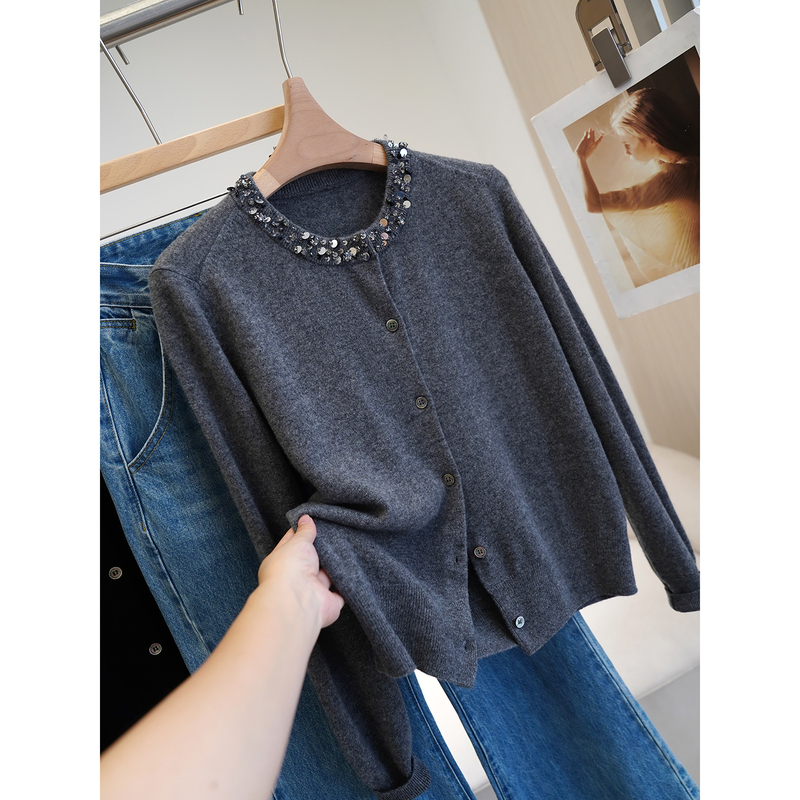 Premium Limited Edition 50% off 100% Merino Wool~Star Diamond Series! Heavy-Duty Sequin Knit Sweater for Women《Jzza037》