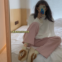 Autumn and winter gentle warm glutinous series knitted plush housewear set women