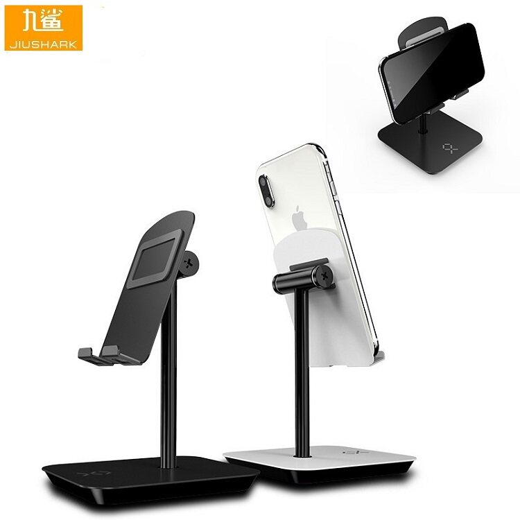 JIUSHARK NINE SHARK METAL CELL PHONE HOLDER PORTABLE UNIVERSAL DESKTOP TABLET SLOTH ADJUSTABLE ANGLE METAL RACK
