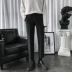 Quần tây nam quần lọt khe nam quần tây nam phiên bản Hàn Quốc của phong cách Hồng Kông quần âu nam chân quần dài 9 điểm quần đen - Crop Jeans