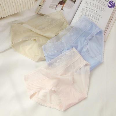 Urban sexy beauty crotch waist ice silk ultra-thin breathable seamless girl cotton Japanese lace underwear women