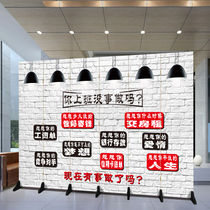 Custom company screen partition wall Simple modern living room office door occlusion folding mobile double-sided folding screen
