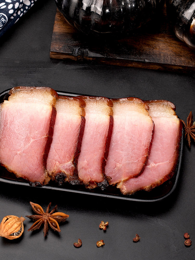 Nianxiang Guizhou specialty authentic farmhouse homemade smoked bacon hind leg meat 500g firewood salty earth pork