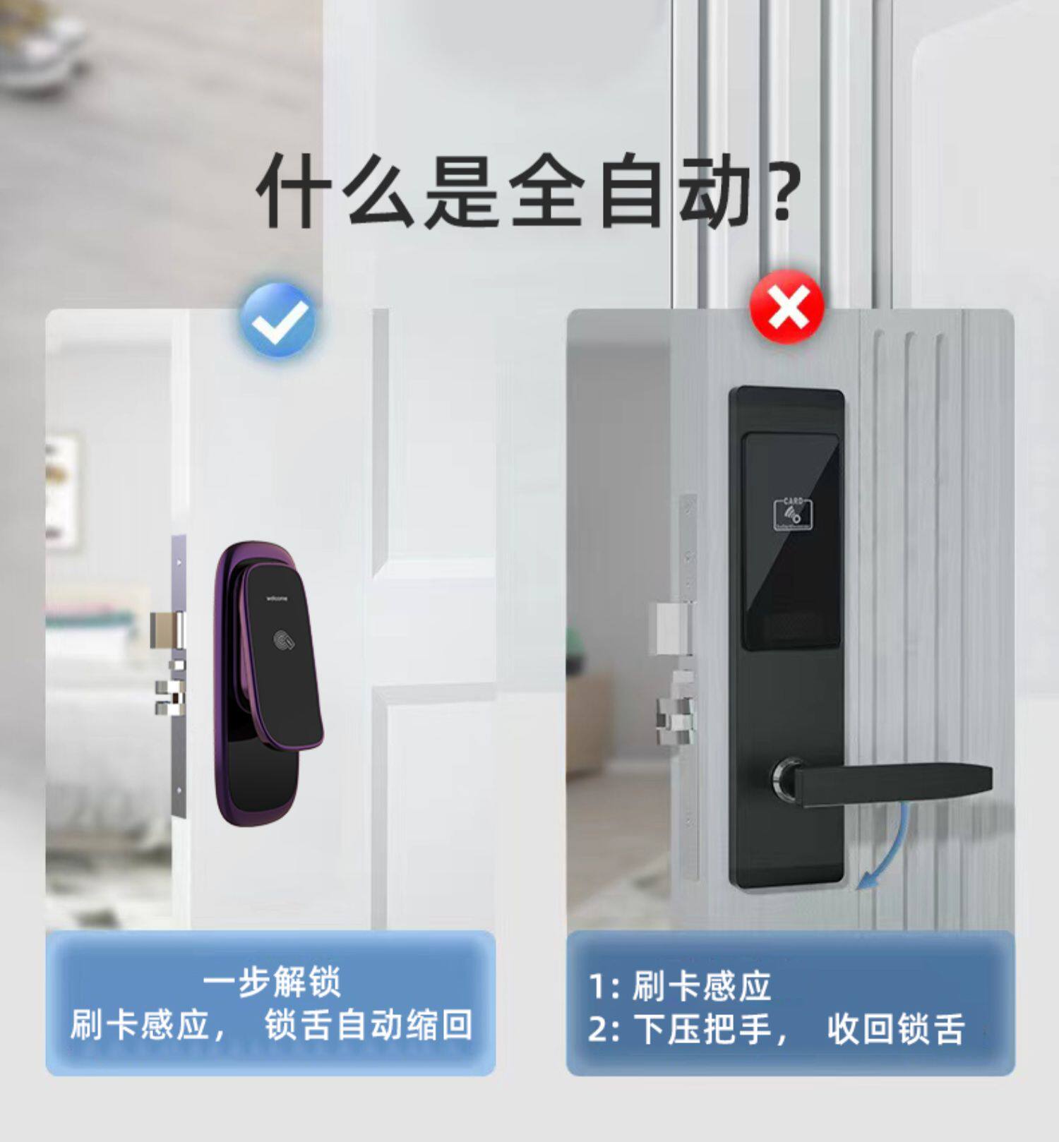 Электронный замок 5星级分体酒店门锁全自动宾馆刷卡锁公寓民宿分离式静音智能门锁