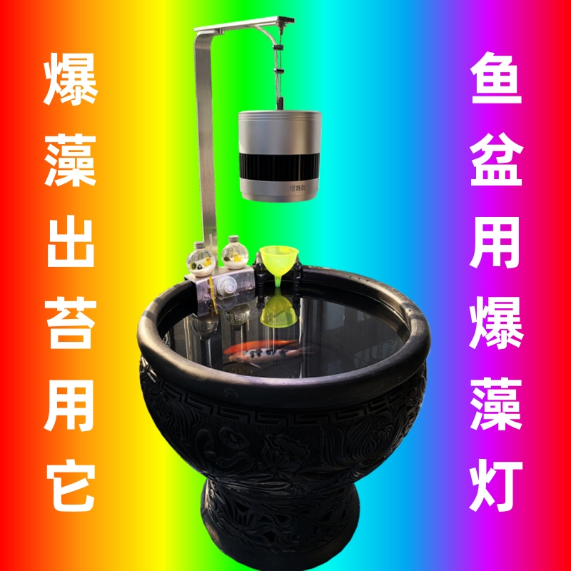 Algae Explosion Lamp for Terrariums, Traditional Fish Farming Lamp, Round Tank Lamp with Special Bracket, Full-Spectrum Aquatic Plant Tube Light, Color-Enhancing Jiro Lamp