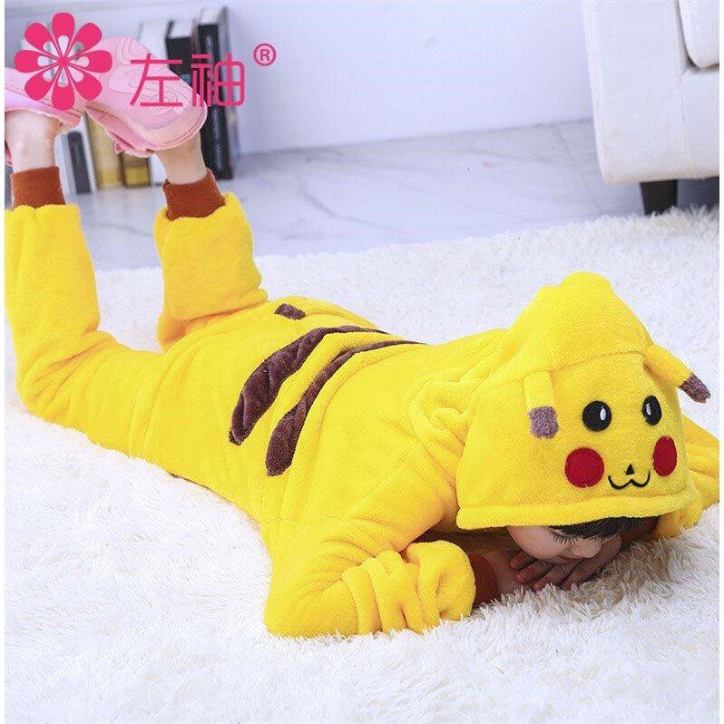 Pikachu Children's cartoon Sleeping Clothes animals CUHK Boy Boys Girls Autumn Winter Flannel suede coral suede male and female