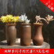 Retro mage old pile pot high pile pot ceramic succulent flower pot plant rough pottery pot pottery clay high pot special price