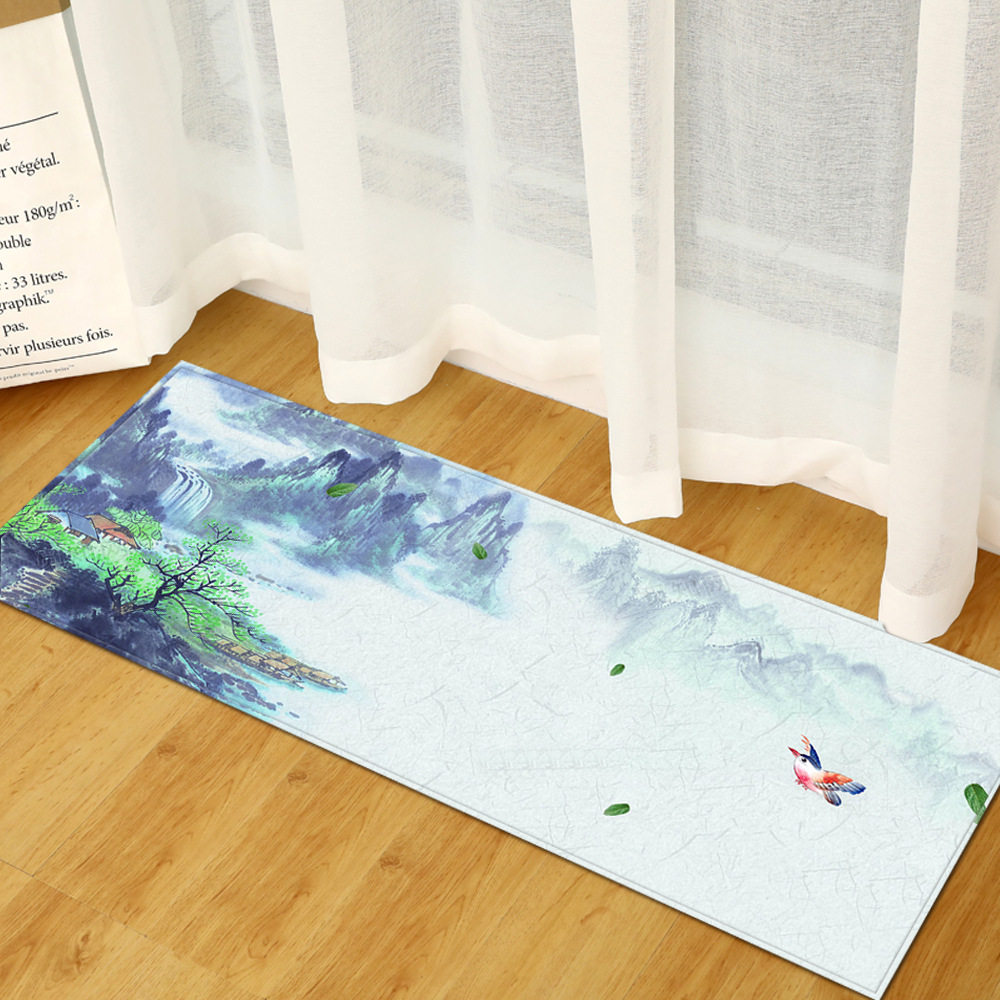New landscape painting porch entry door bathroom absorbent non-slip floor bedroom bay window blanket living room carpet customization