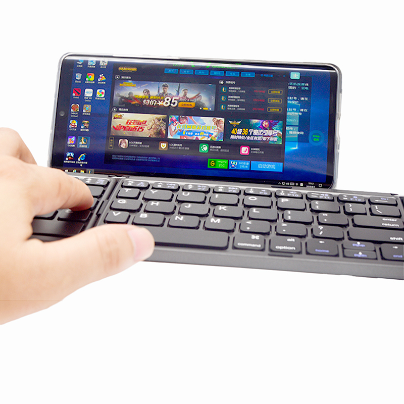 WLGQ folding Bluetooth keyboard portable ultra slim fit for Android Apple mobile phone ipad tablet