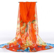 Spring and autumn womens long square scarf silk scarf female beach silk scarf oversized gauze shawl shawls spring and summer photo outside
