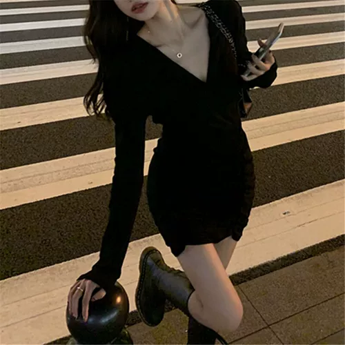 Весеннее сексуальное приталенное платье, корсет, юбка, V-образный вырез, с акцентом на бедрах