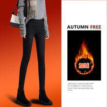 Spring and autumn black leggings women wear high waist elastic autumn and winter plus velvet small black pants tight pencils magic pants
