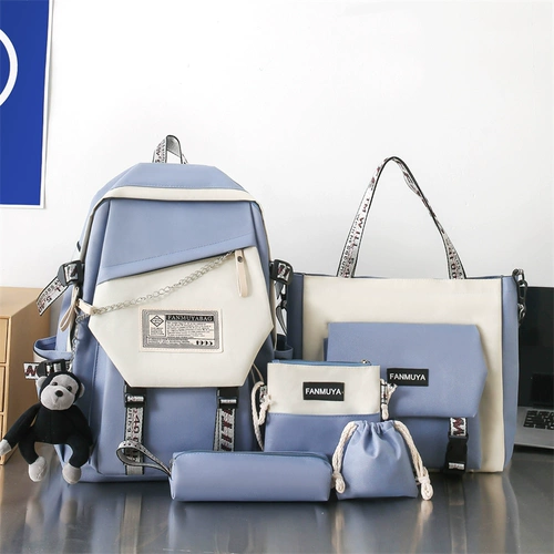 Модный трендовый вместительный и большой ранец, комплект для школьников, сумка через плечо, для средней школы, надевается на плечо