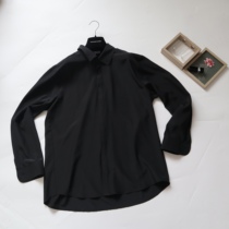 (Songs Silk) Mens fashion Career High Milky Double crepe shirt black SY0003-001