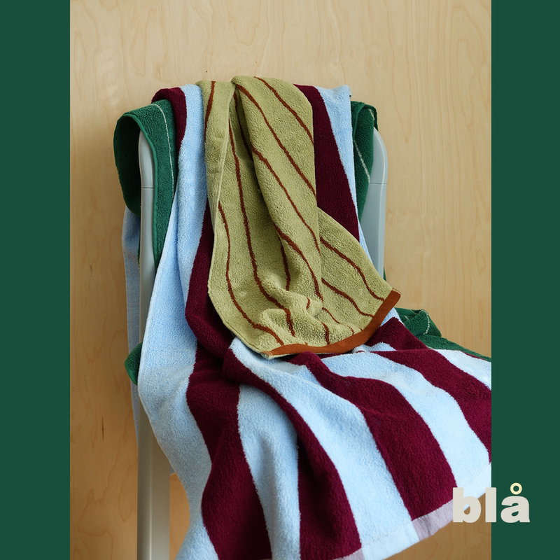 Bla｜Nordic Christmas Atmosphere Simple Striped Color-Blocking Combed Cotton Towel Bath Towel