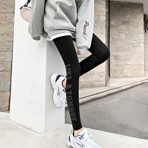 Pure Cotton High Waist Beating Bottom Pants Woman Spring Autumn Outside Wearing slim fit 80% Sport tight fit small feet plus velvet long pants winter