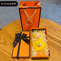 Желтая подвеска, оранжевая подарочная коробка