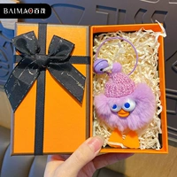 Сиреневая подвеска, оранжевая подарочная коробка