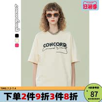 CONCORDEVENT lovers short sleeves T-shirts men and women 2022 Summer new loose currents Letters Printed Compassionate