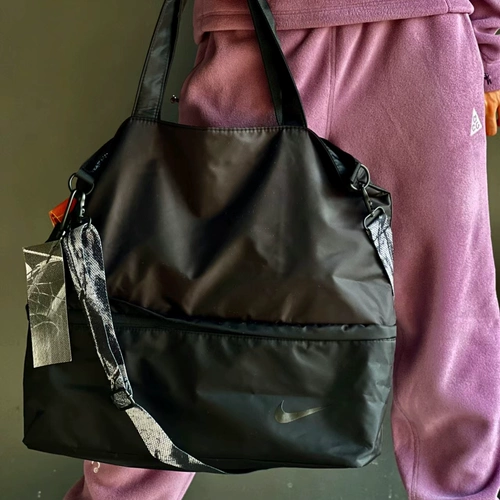 Nike, черная универсальная сумка на одно плечо, спортивный рюкзак