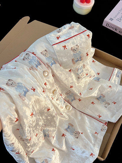 2025 new gold velvet bear pajamas for women in spring, autumn and winter, plus velvet, thickening, warm, sweet and cute home clothes