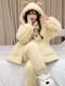 2025 New Style Puppy Hooded Coral Fleece Pajamas for Women, Autumn and Winter, Three-Layer Quilted Thickened Flannel Loungewear