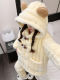 2025 New Style Puppy Hooded Coral Fleece Pajamas for Women, Autumn and Winter, Three-Layer Quilted Thickened Flannel Loungewear
