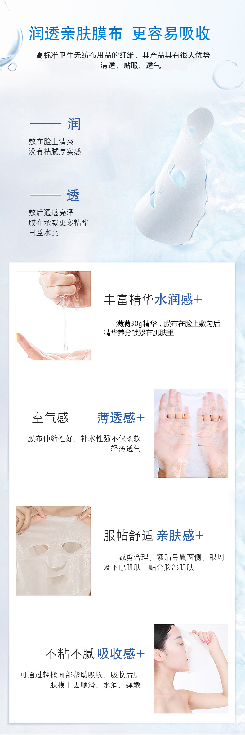 医用无菌冷敷贴面膜 消炎淡化痘印 5片/件 图3