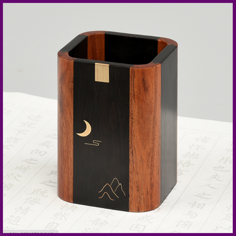 New mahogany pen holder acid branch wood purple sandalwood color Mahogany pen holder Business gifts Wenfang Sibao supplies