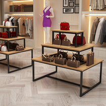 Clothing store high and low shopping mall display stand display rack bag shoe rack running water table window island table flower shop iron art