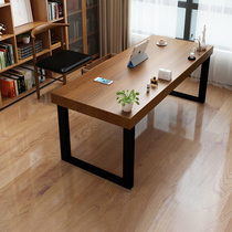 Nordic solid wood desk simple home study bedroom simple desk industrial wind iron art desktop computer table