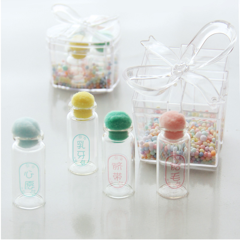 Newborn fetal hair collection box baby newborn bottle memorialized necklace glass bedroom hanging pendant homemade