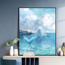 diy digital oil painting living room cartoon animation digital coloring hand painted Painting diy oil painting Starry Sky Mermaid