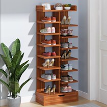 Corner staggered layer bamboo shoe rack entry super large capacity corner shoe cabinet narrow high vertical rental house wooden door