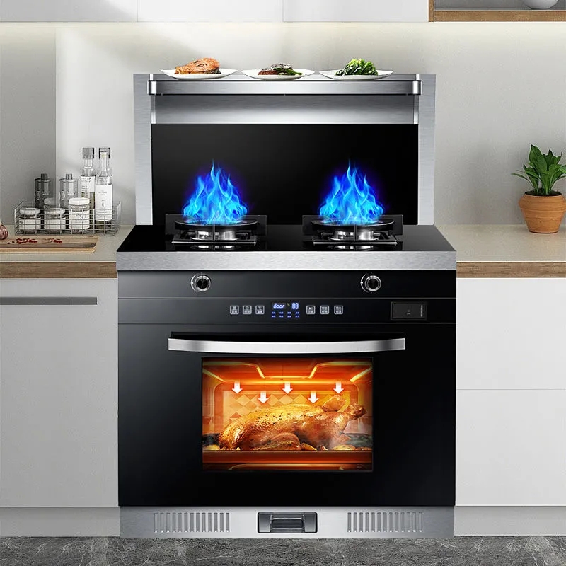 Integrated Kamado Household Range Hood Gas Stove Disinfection Cabinet Steam Roast All Dual Motor Steaming and Baking Side Suction Environmental Protection