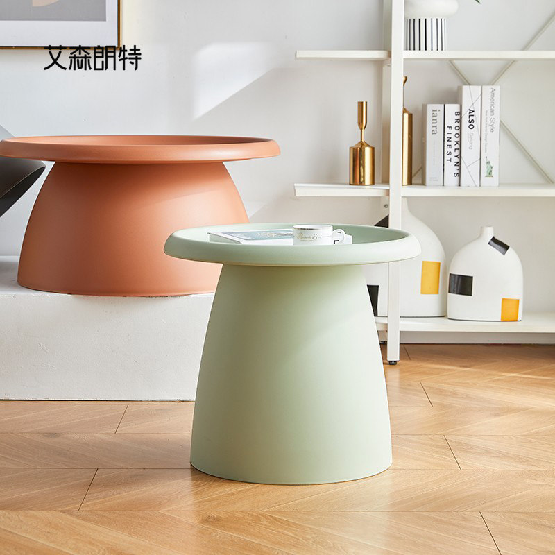 Nordic modern minimalist round tea table tennis red ins personality creative living room plastic corners a few balconies small tables