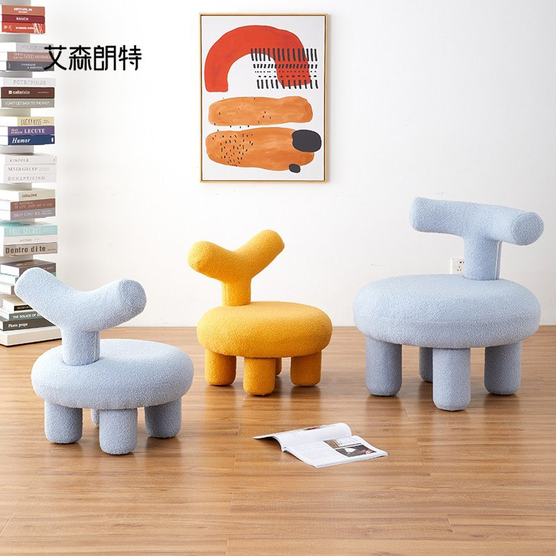 Single Sofa Chair Children Cashmere Net Red Sloth Casual Creative Animal Short Bench Girl's Living room Bedroom Chair