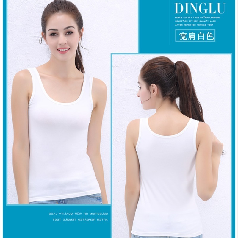 Sleeveless top knitted cotton black and white small camisole women's summer inner wear short outer wear Korean style underwear women