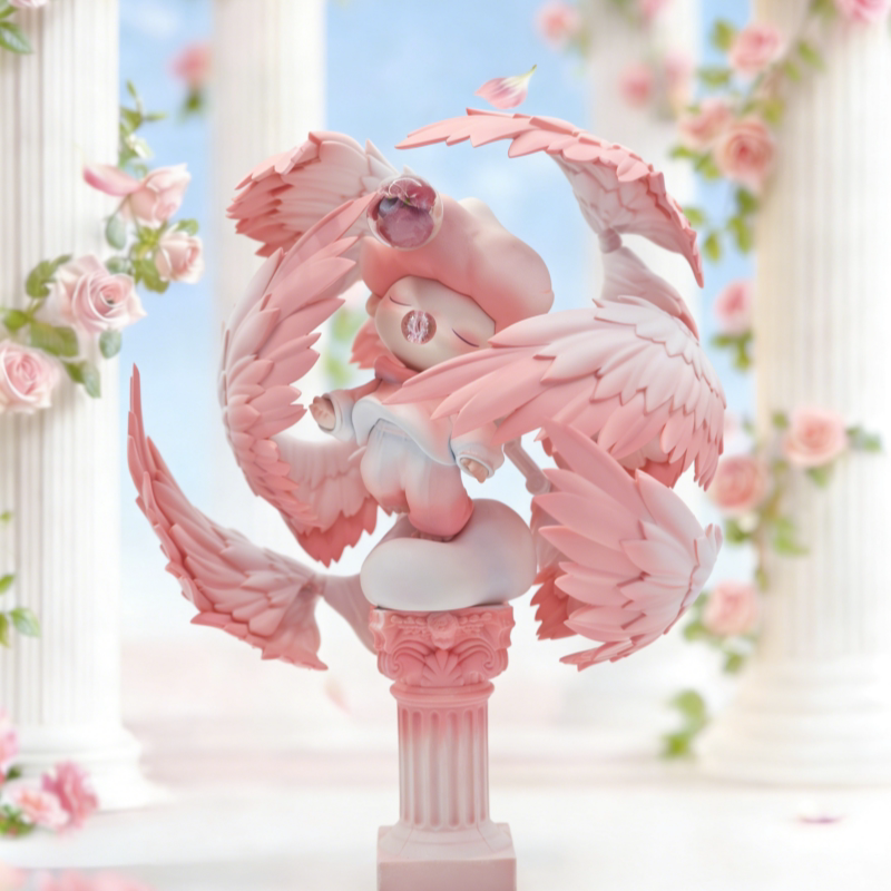 Handmade Bubble Mart Angel Series Dimoo Angel Bloom Modified Doll DIY Ornament Blind Box Birthday Gift