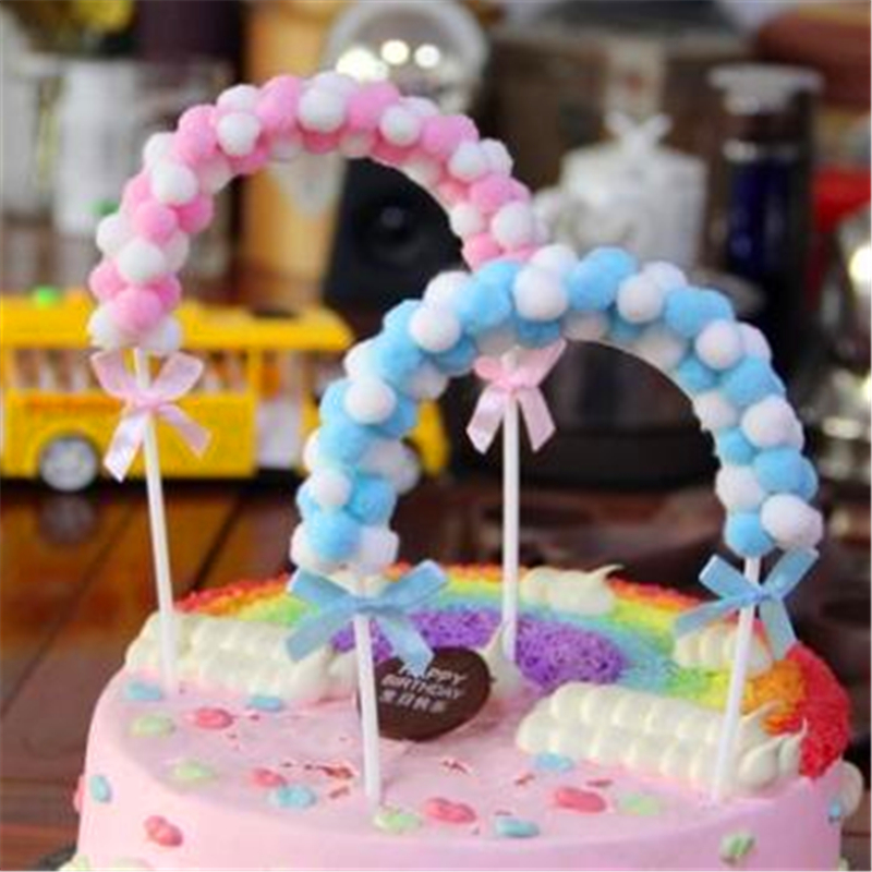 Internet celebrity new cake insert card rose flower arch hair ball plug-in creative dessert table decoration flower spot - Taobao