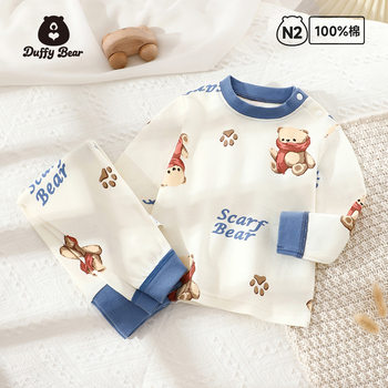 Infant and Toddler Autumn Clothes and Pants Separate Set, Class a Pure Cotton Spring and Autumn Style Baby Long-Sleeved Pajamas, Children's Underwear for Boys and Girls