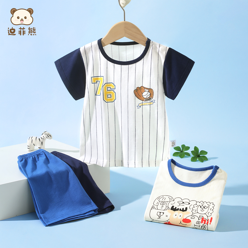 Baby Short-Sleeved Suit Pure Cotton Summer Thin Boys and Girls T-Shirt Baby Shorts Sports Kidsren's Clothes Summer Clothes Baby Short-Sleeved Suit Pure Cotton Summer Thin Boys and Girls T-Shirt Baby Shorts Sports Kidsren's Clothes Summer Clothes