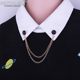 ຄົນອັບເດດ: Korean style summer shirt collar men's tassel chain gemstone collar chain collar pin decoration women's small brooch